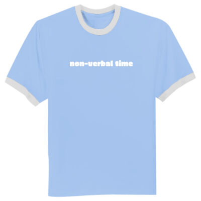 Unisex ringer tee Non Verbal white writing Thumbnail